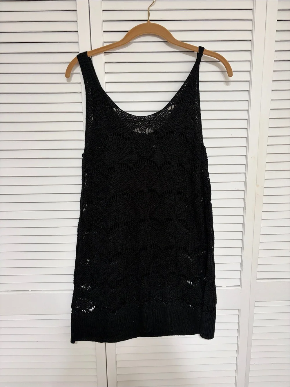 Black Crochet Swim Cover-Up Tunic - Women